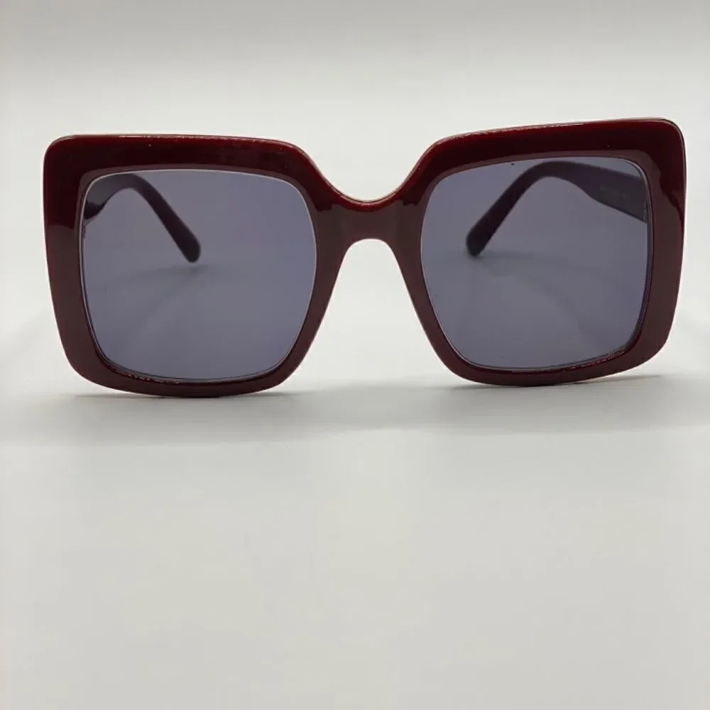 0005 Minclaa Oversized Burgundy Sunglasses NWOT